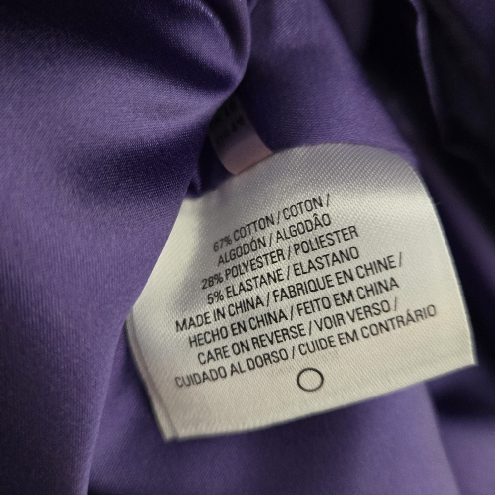 Elie Tahari Roxanna Poplin Ruffle Neck Trim Dress Prism Lilac 14 - Picture 13 of 15